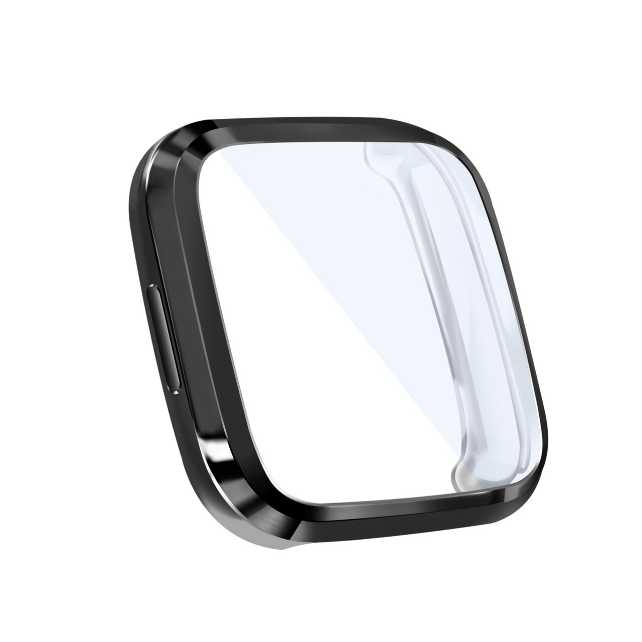 Screen Protector compatible with Fitbit Versa 2 Smartwatch, with Soft TPU Rubber Protective Case All Around Shockproof Bumper Full Cover, Clear/Black by Insten